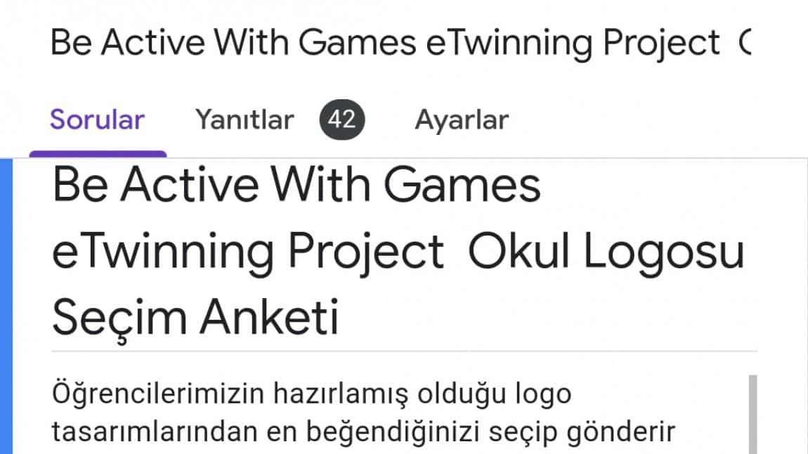 Be Active With Games eTwinning Projemizin logo ve afiş tasarımlarını belirlemek için hazırladığımız anketlerimiz yayınlandı.